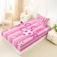 thumbnail image 4 of Erosebridal Girls Pink Cartoon Football Twin Sheet Sets,Dreamy Princess Style Bedding For Kids 3pcs, 4 of 6