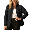 thumbnail image 2 of VBVC Women's Full Zip Windbreaker Jacket , Collared Athletic Track Coat For Women , Ladies' Lightweight Outdoor Outerwear with Pockets, Black , S-2XL, 2 of 8