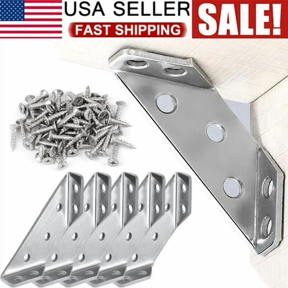 4Pcs Furniture Corner Connector Stainless Steel Corner Braces For Cabinets Chair