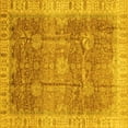 thumbnail image 1 of Ahgly Company Machine Washable Indoor Square Oriental Yellow Traditional Area Rugs, 6' Square, 1 of 4