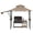 Khaki, variant on 8x5 Ft Grill Gazebo with Side Awning - Double-Tier BBQ Canopy with 2 Side Shelves, 4 LED Lights, 10 Hooks & Bottle Opener for Patio, Backyard & Garden, Khaki