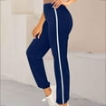 thumbnail image 2 of Lixiuxyad Summer Beach Pants Women Wide Leg Pants Elastic Waist Fashion Solid Casual Sports Sweatpants Loose Pants With Pockets Blue, 2 of 6