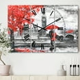 thumbnail image 2 of Designart 'Couples Walking in Paris' Mediterranean wall clock, 2 of 3