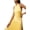 Yellow, variant on Women's Pleated Halter Neck Maxi Dress with Tied Stretch Bodice Not Lined Elegant Full Length 95% Cotton 5% Spandex