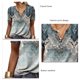 thumbnail image 4 of Camisa Personalizada para Mujer Cuello en V Manga Corta Estampado Floral Jersey Top con Botones Camiseta con Cuello de Botón para Mujer ANGGREK Otros, 4 of 5