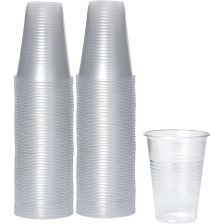 PAMI 9 Oz Clear Plastic Cups for Party Disposable Drinking Cups, 80-Pack