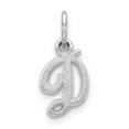 thumbnail image 1 of 14k Or Blanc Délicate Lettre D Initiale Nom Monogramme Collier Pendentif Charme, 1 of 6