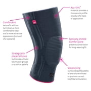 medi Genumedi Knee Support w/Silcone Patella Ring, VI, Silver
