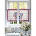 thumbnail image 4 of 4th of July Sheer Curtains 54 Inch Length 2 Panels Set Window Treatments, Red Blue Patriotic Flowers Star Stripes Wooden Rod Pocket Semi Curtains for Living Room/Bedroom/Kitchen Décor, 104"W x 54"L, 4 of 7