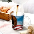 thumbnail image 3 of Yiaed Cartoon Bald Eagle USA Print Ceramics Coffee,Large Handle Design,Extra Large Tea and Coffee Cup for Office and Home Mugs, 3 of 6