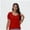 Red, variant on Tops for Women Summer Casual Ruffle Trim Sleeve Square Neck T Shirts