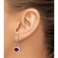 thumbnail image 3 of 14K White Gold Oval Created Ruby And Diamond Dangle Earrings (Width 11) (Length 29.2) - Jbsp, 3 of 5