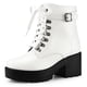 thumbnail image 1 of Botines De Combate Con Plataforma Tacón Grueso Cremallera Para Mujer Blanco 38, 1 of 7