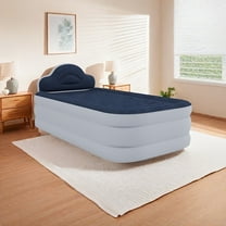 18-Inch Twin XL Air Mattress - Built-in Pump with Headboard for Camping