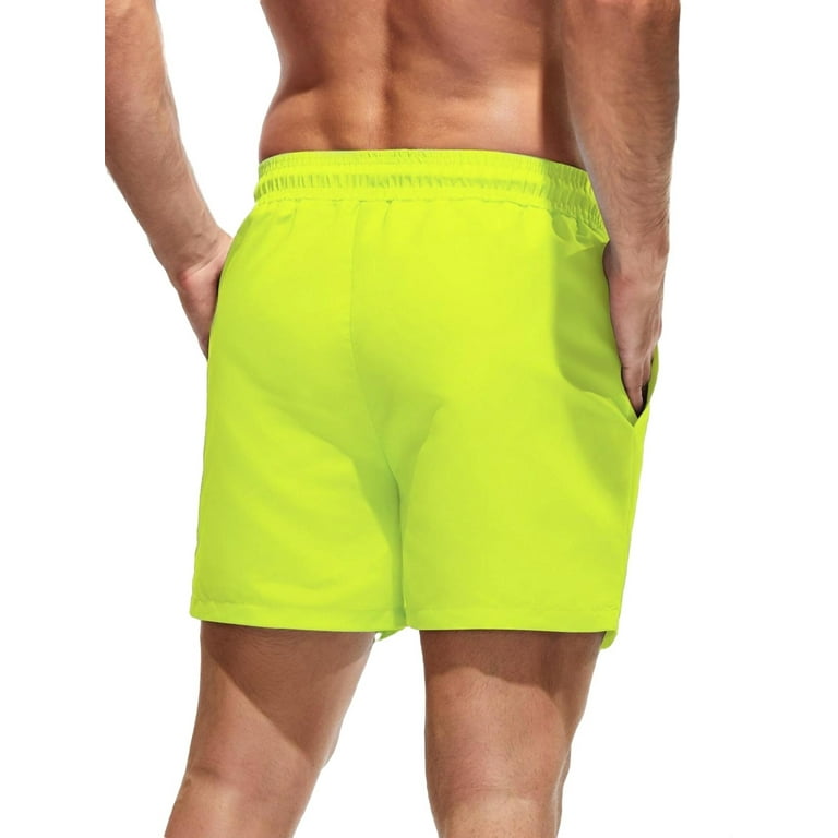 Neon green best sale mens swim trunks