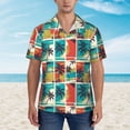 thumbnail image 4 of Balery Colorful Hawaii Palms Print Men's Hawaiian Shirts Short Sleeve Beach Shirt Relaxed Fit Vacation Button Down Shirts-, 4 of 9