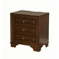 thumbnail image 4 of Newboti Furniture Brown Cherry Solid wood 1pc Nightstand Nickel Round Knob Transitional Style 3-Drawers Nightstand w Under Nightlight 04060, 4 of 10