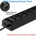 thumbnail image 3 of Simyoung High Speed 7 Port USB2.0 HUB Splitter Power Chord For Laptop PC Portable Hub  Adapter Laptop Accessories Charge Mulitple Devices LED, 3 of 6