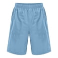 thumbnail image 5 of Summer Breathable Ice‑Silk Children Knee‑Length Casual Shorts, Stretchy Elastic Waist Side Pocket Solid‑Color Outdoor Sports Shorts for Boys and Girls 4‑16Y, 5 of 9