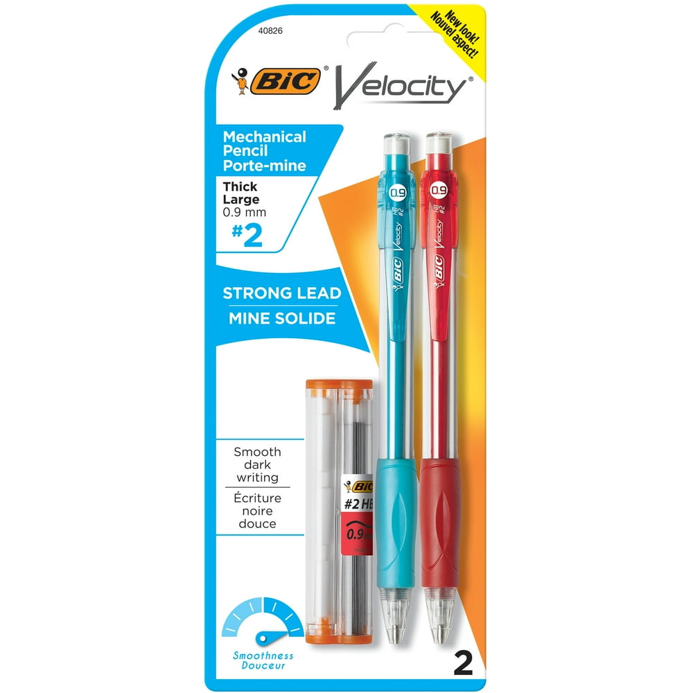 BIC Velocity Original Mechanical Pencil, Thick Point (0.9 mm), 2 Count
