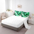 thumbnail image 3 of YST Geometric Stripe 7-Piece Bedding Set, Twin Size, Green Marbling Comforter Set, Pink Sequins, Abstract Stone Pattern, 3 of 4