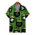 thumbnail image 4 of Camisas de playa hawaianas para hombres Camisas para hombres y mujeres Camisas para parejas Camisa de manga corta con solapa y estampado 3D de trébol de cuatro hojas Camisas florales, 4 of 5