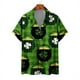 thumbnail image 3 of Camisas de playa hawaianas para hombres Camisas para hombres y mujeres Camisas para parejas Camisa de manga corta con solapa y estampado 3D de trébol de cuatro hojas Camisas florales, 3 of 4