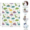 thumbnail image 4 of White Cartoon Dinosaurs Leaves Pattern Blanket,Comfortable Soft Flannel Throw Blanket,All Season,Warm Lightweight Blankets for Sofa Bed Couch Living Room Chair,30"x40", 4 of 4