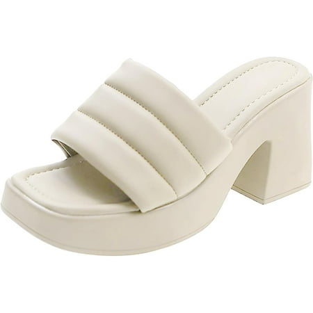 

Women s Summer Sponge Cake Thick Sole Sandals Beach Flip Flops Two Strap Buckle Sandals for Women