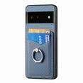 thumbnail image 2 of Allytech Wallet Case for Google Pixel 6, Weave Texture TPU Cards Holder Ring Holder Kickstand Shockproof Anti-Scratch Bumper Back Cover Case for Google Pixel 6 - Blue, 2 of 13