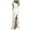 White, variant on IROINNID Sleeveless One-Shoulder Dress For Women Summer Strapless Ruffle Split Dress Solid Color Full-Length Sheath Dress