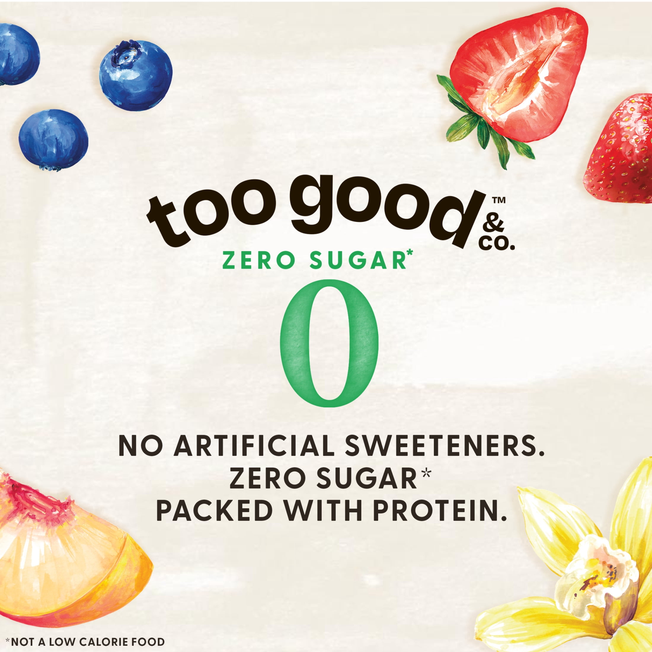 Too Good & Co. Zero Sugar Strawberry Yogurt-Cultured Ultra-Filtered Low Fat Milk Product Cup, 5.3 OZ