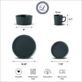 thumbnail image 5 of Lorren Home Trends Gray Stoneware Dinnerware Set, 16 Piece, Service for 4, Microwave and Dishwasher Safe, 5 of 6