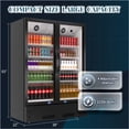 thumbnail image 4 of Chingoo 38'' Upright Display Refrigerator with Glass Door, 17 Cu.ft Merchandiser Fridge with Adjustable Shelves Black, 4 of 9
