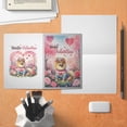 thumbnail image 4 of Hello Valentine’s Day Pomeranian Flower Crown Romantic Pink Floral 5x7in Folded Greeting Card Pom Dog Lover Gifts Single Note Card with Envelope - 00031, 4 of 5