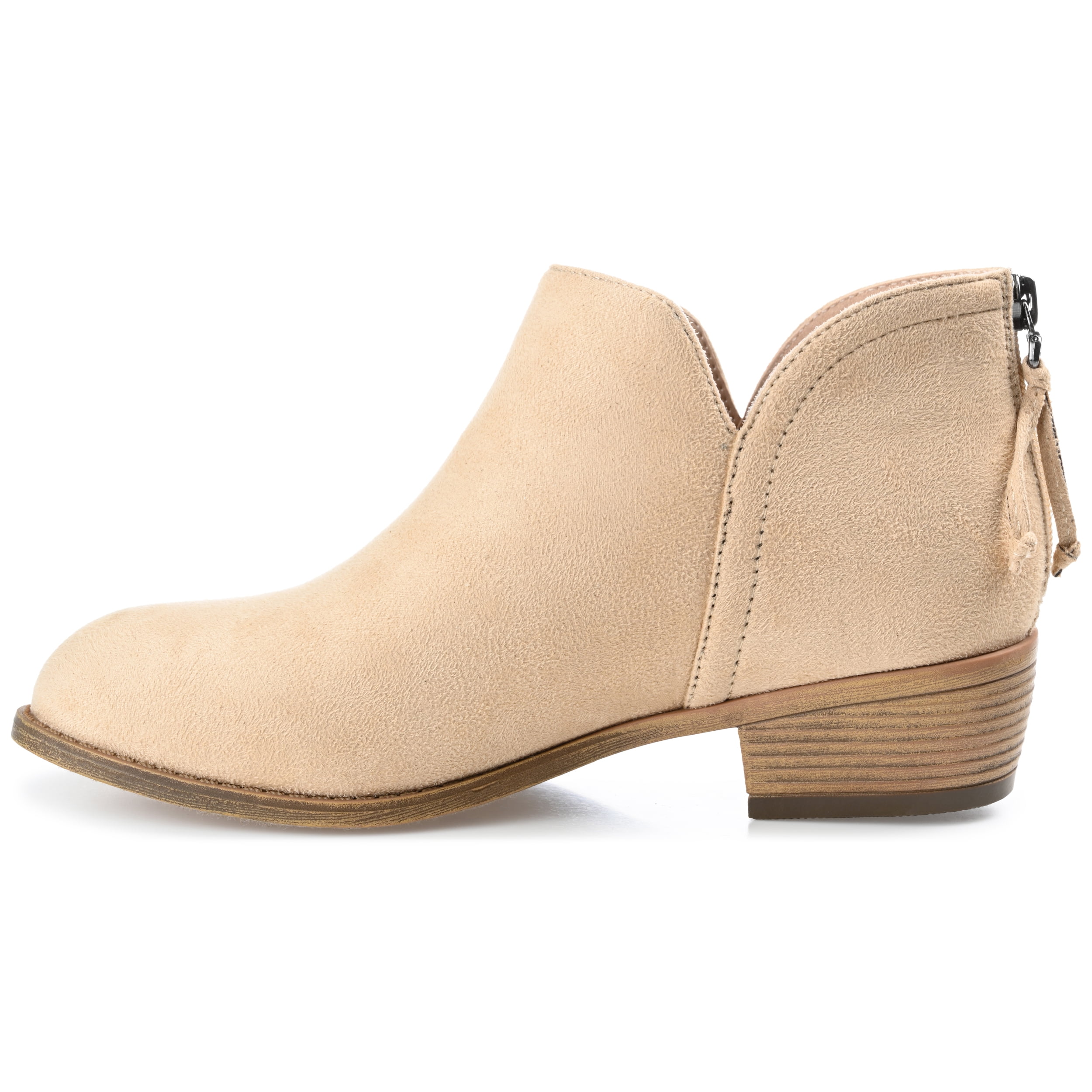 Journee Womens Livvy Back Heel Zip Stacked Heel Booties, Widths Available