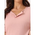 thumbnail image 5 of DARING DIVA Women's Lounge Sets Ribbed Knit Short Sleeves Pajamas with Shorts 2XL Pink, 5 of 7