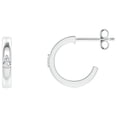 thumbnail image 2 of ANGARA Natural Diamond Solitaire Hoop Earrings in 925 Sterling Silver for Women (Size-3x2mm| Color-H| Clarity-SI2) | April Birthstone, Anniversary, Jewelry Gift for Women | Natural Diamond Earrings, 2 of 8