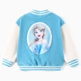 thumbnail image 2 of Disney Frozen Girls Fleece Bomber Jackets Elsa Graphic Winter Plush Varsity Outerwear Coats Toddler Kids 3T, 2 of 10