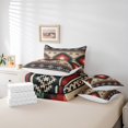 thumbnail image 6 of Feelyou Fashion Bohemian Aztec Bedding Comforter Set 7 Pieces, Green Tribal Square Full Bedding Set, Hippie Western Style Reversible Fitted Sheet Flat Sheet, Super Cozy Room Decor, 6 of 8