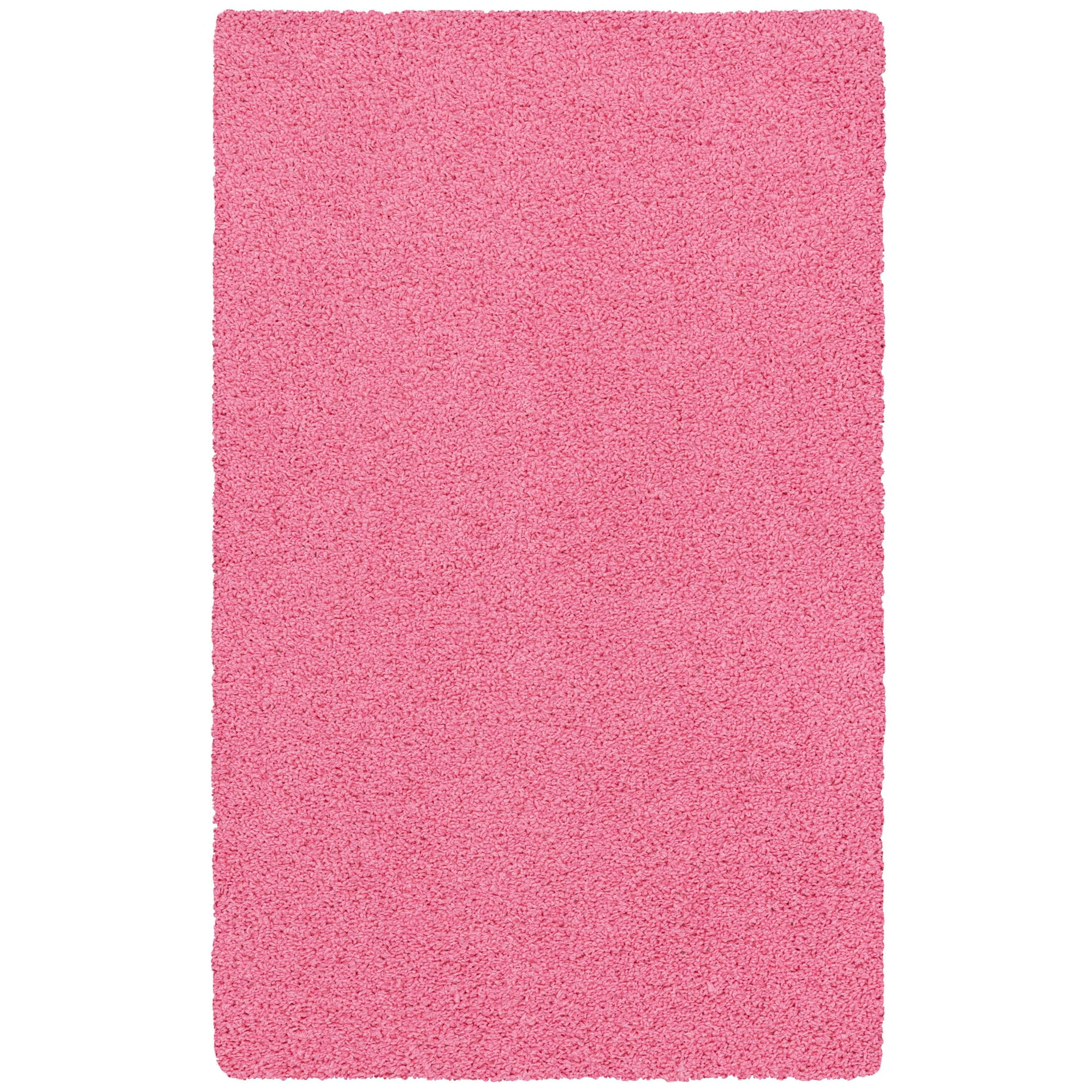 Mainstays Traditional Solid Pink Youth Shag Indoor Area Rug, 3 ft x 4 ft 8 in