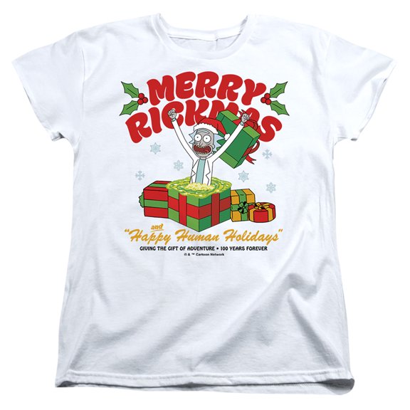 Rick And Morty Christmas Merry Rickmas Presents Women's T Shirt