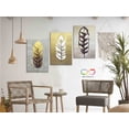 thumbnail image 2 of Set de 3 Cuadros decorativos Modernos Ideas Creativas Plumas Oro, 2 of 7