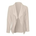 thumbnail image 4 of Brglopf Womens Cropped Suit Jackets Lightweight Open Front Draped Blazer Business Casual Long Sleeve Office Work Blazers(Beige,XL), 4 of 5