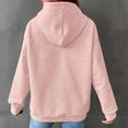 thumbnail image 6 of Kaprioy Womens Hoodies Casual Long Sleeve Drawstring Waffle Pullover Tops Loose Hooded Sweatshirt with Pocket Fall Fashion Clothing Pink, L, 6 of 8