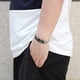 thumbnail image 2 of Pulsera para hombre, pulsera negra para hombre, elegante pulsera de malla de acero inoxidable con cruz ajustable para hombre, idea de regalo para colegas masculinos, regalo genial para niños TUNC Sencillez, 2 of 5