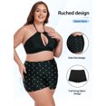 thumbnail image 4 of Ocean Blues Women's Plus Size High-Waisted Ruched Board Shorts Boyshorts Swim Bottoms Color Block Print Swim Shorts Size XX-Large, 4 of 9
