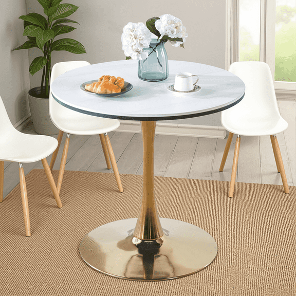 MAYEERTY Modern Dining Table Cross Legs Tempered Glass Top Sturdy Modern Decor