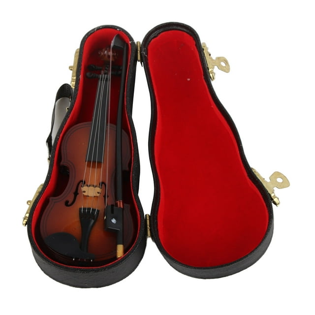 Mini Violin Model, Violin Decoration Wooden Mini Violin Ornaments Birthday Musical Instrument Decorative Collectible Vehicles