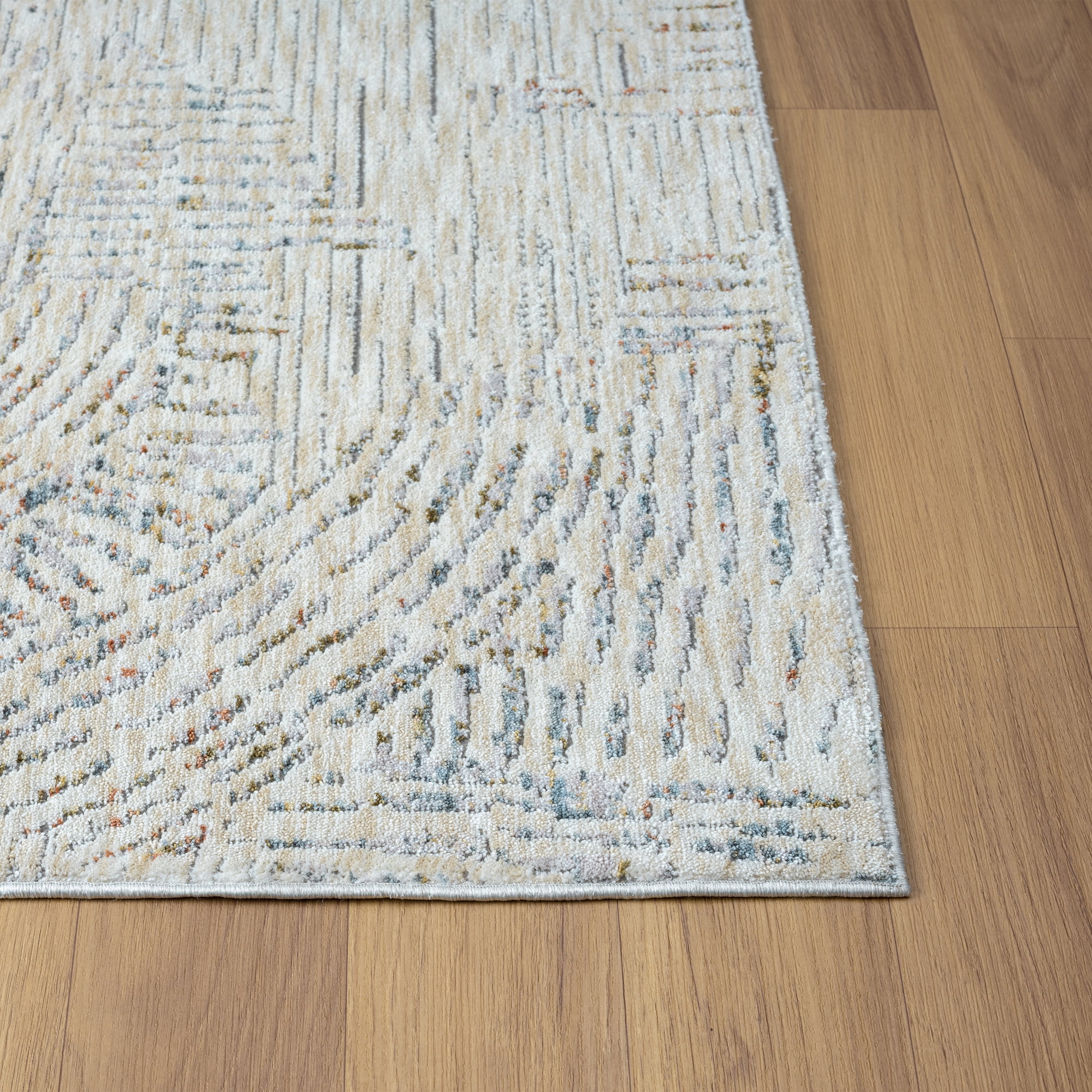 LR Home Alison Mara Abstract Indoor Polyester Area Rug, Light Gray/Ivory, 7'9" x 9'9"